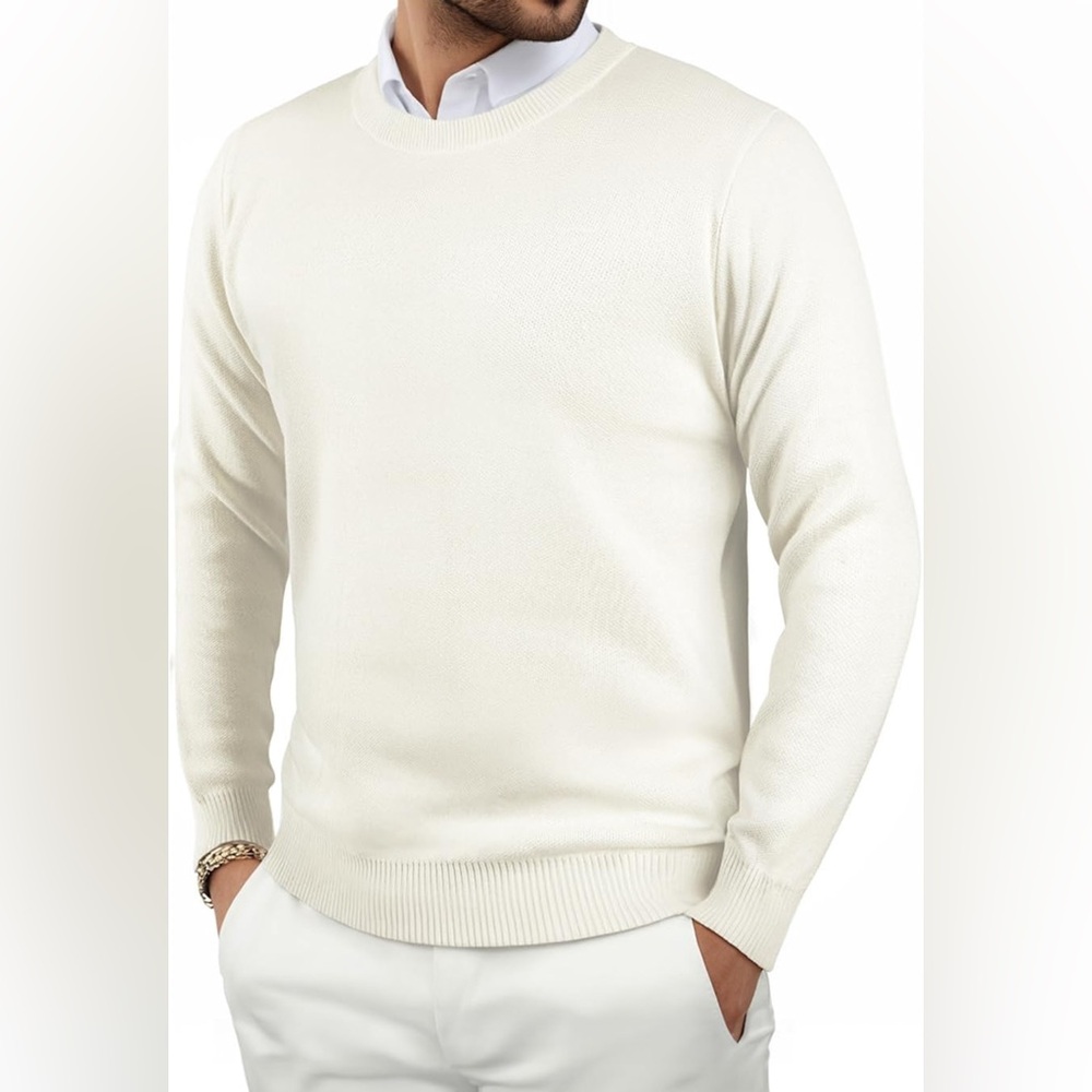 GINGTTO Mens Sweater Long Sleeve Slim Fit Crewneck Pullover Sweater